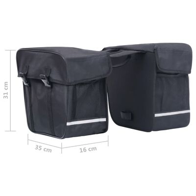 vidaXL Двойна чанта за багажник за велосипеди водоустойчива 35 л черна
