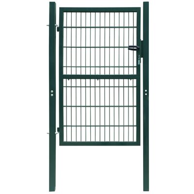vidaXL 2D Оградна врата, единична, зелена, 106х210 см