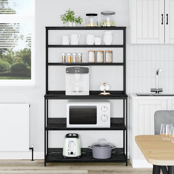 vidaXL Кухненски рафт Черния дъб 100 x 40 x 168 см Инженерно дърво