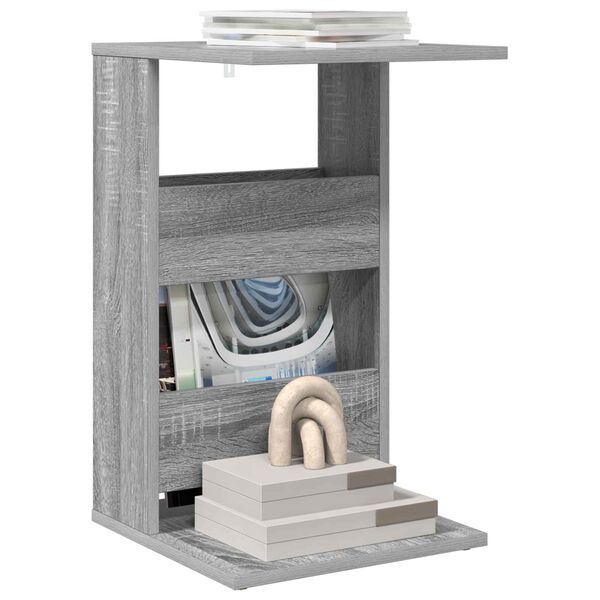 vidaXL Странична маса Сив Сонома 40 x 35 x 60,5 см Инженерно дърво