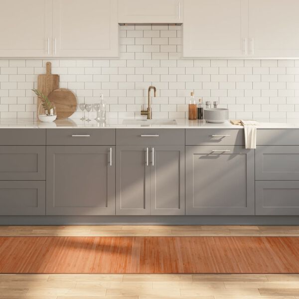 vidaXL Килим, правоъгълен, кафяв, 70x300 см, бамбук