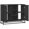 vidaXL Сайдборд, черен, 92x35x76 см, инженерно дърво