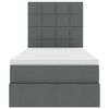 vidaXL Легло с място за съхранение и LED с LED Тъмен сив 90 x 200 cm