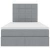 vidaXL Легло с място за съхранение и LED с LED Светлосиво 120 x 190 cm
