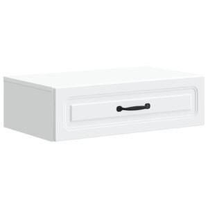 vidaXL Стенен страничен масичка Бяло 59 x 34,5 x 17 см