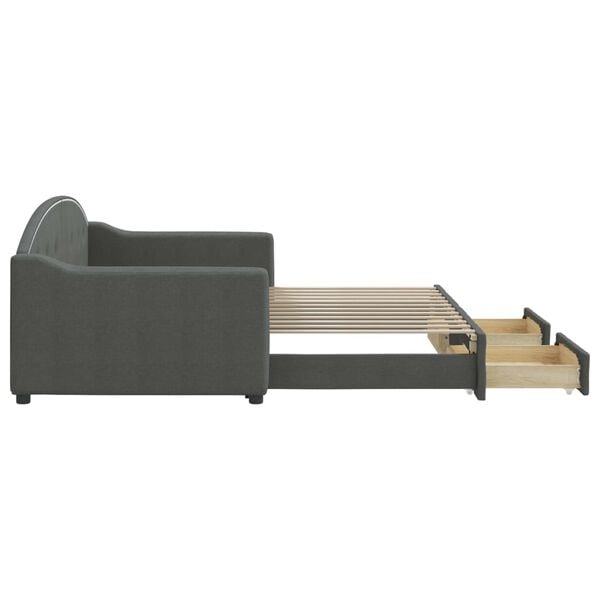 vidaXL Дневно легло с уширение и чекмеджета, без матрак, 90x200 см