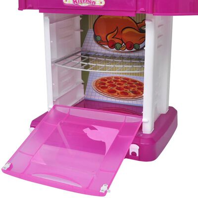 Детска кухня за игра със светлинни и звукови ефекти, розов цвят
