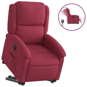 vidaXL Електрически изправящ реклайнер стол, виненочервен, кадифе