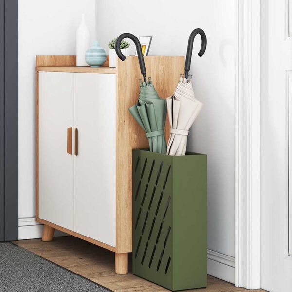 vidaXL Стойка за чадър Маслиненозелен 28 x 12 x 41 см Стомана