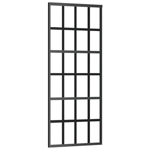 vidaXL Плъзгаща врата, ESG стъкло и алуминий, 76x205 см, черна