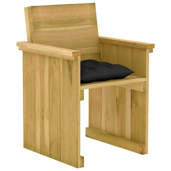 vidaXL Градински комплект от 7 части с възглавници, импрегниран бор