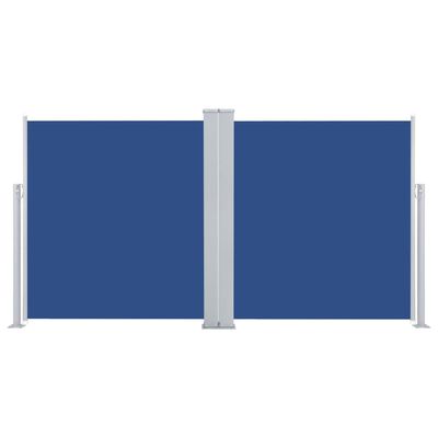 vidaXL Прибираща се странична тента, синя, 140x600 см