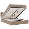 vidaXL Османска легло с матраци&LED капучино 140x200см изкуствена кожа