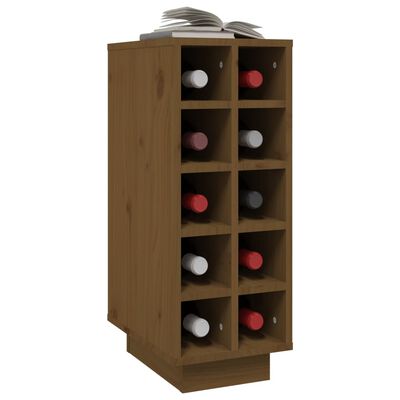 vidaXL Шкаф за вино меденокафяв 23x34x61 см масивна дървесина бор