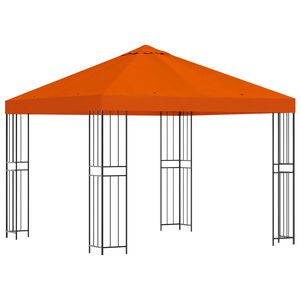 vidaXL Шатра 3 x 3 m Оранжево Полиестер и стомана 190 gsm