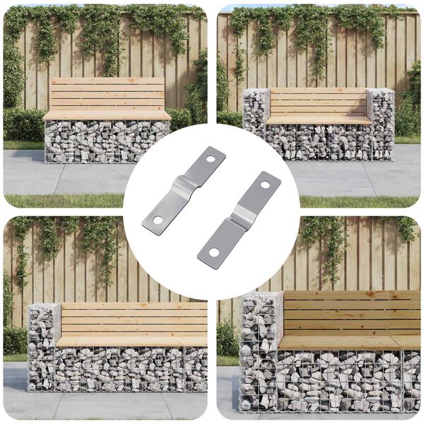 vidaXL Ударна плоча 2 pcs Сребрист 50 x 10 x 1,2 мм Желязо