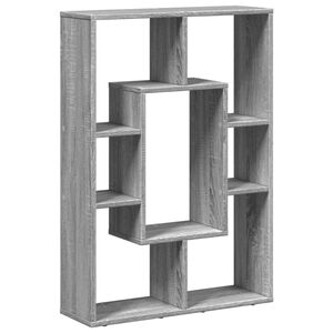 vidaXL Библиотека, сив сонома, 63x20x90 см, инженерно дърво
