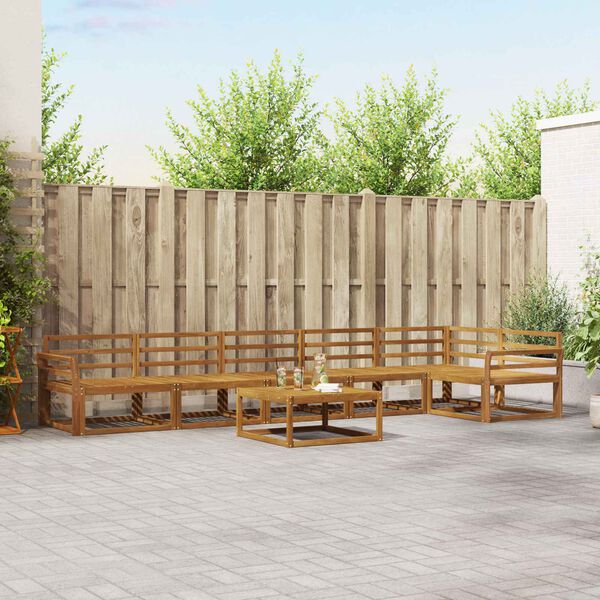 vidaXL Комплект дивани за открито 7 pcs Естествен