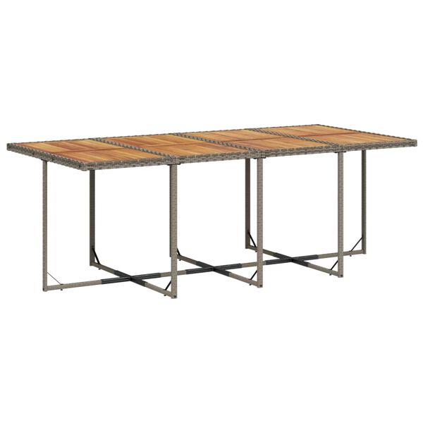 vidaXL Градински трапезен комплект 9 части с възглавници сив полиратан