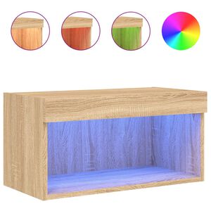 vidaXL ТВ шкаф с LED осветление, дъб сонома, 60x30x30 см