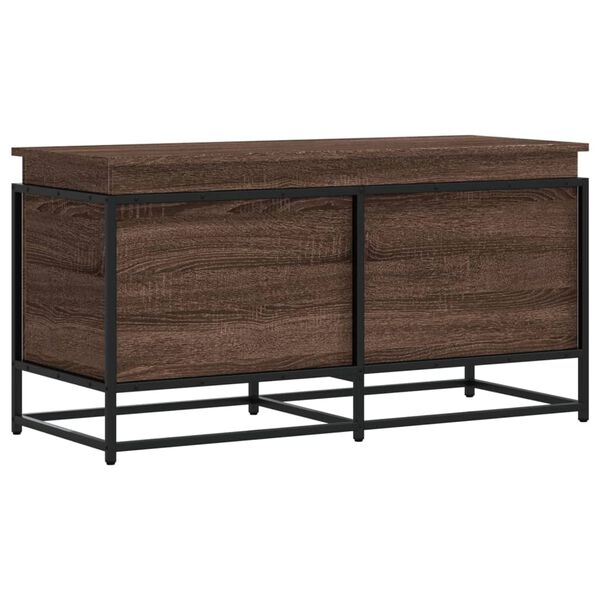 vidaXL Сандък за съхранение с капак кафяв дъб 100x40x51,5 см ПДЧ