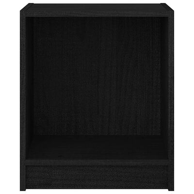 vidaXL Нощни шкафчета, 2 бр, черни, 35,5x33,5x41,5 см, бор масив