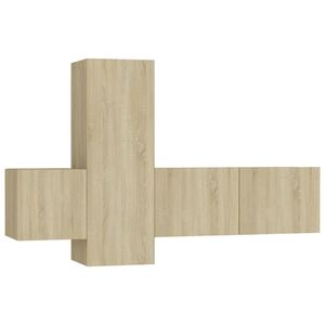 vidaXL Комплект ТВ шкафове от 3 части, дъб сонома, инженерно дърво