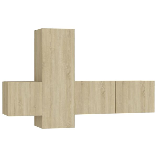 vidaXL Комплект ТВ шкафове от 3 части, дъб сонома, инженерно дърво