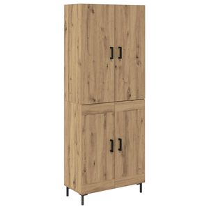 vidaXL Висок шкаф Дъб 69,5 x 34 x 180 см Инженерна дървесина