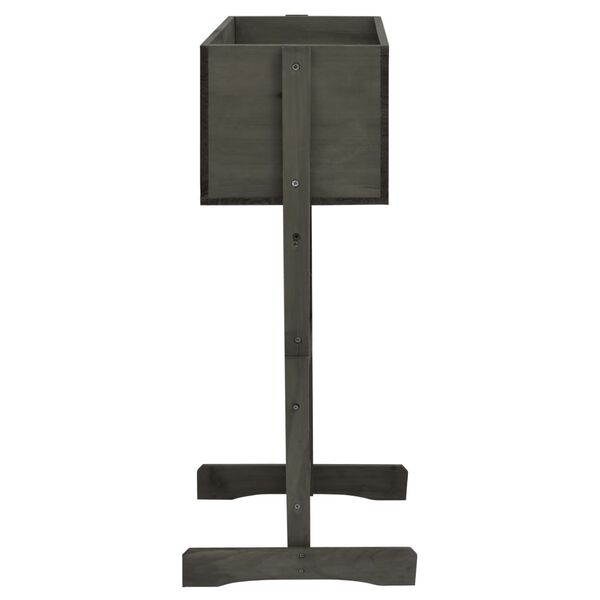 vidaXL Градински плантер с решетка, сив, 45x30x74 см, чам масив