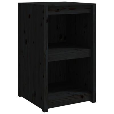 vidaXL Кухненски шкаф за открито, черни, бор масив