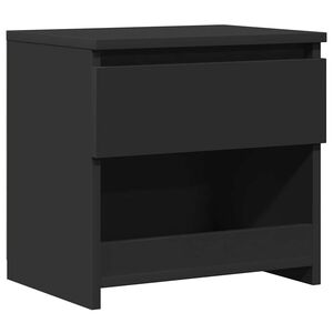 vidaXL Нощно шкафче, черно, 40x30x39 см, инженерно дърво