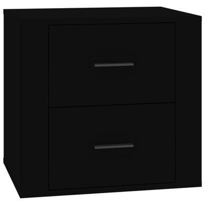 vidaXL Нощно шкафче, черно, 50x39x47 см