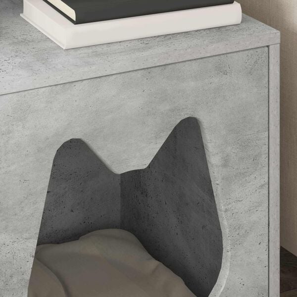 vidaXL Къща за котки Бетон 42,5 x 40 x 53,5 см Инженерно дърво