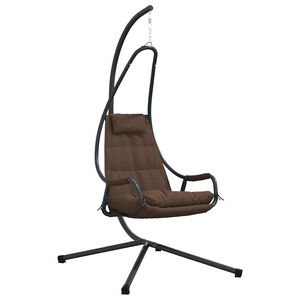 vidaXL Висящ стол яйце Стомана 94 x 107 x 196,5 см Кафе