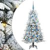 vidaXL Изкуствено коледно дърво с хингед Бяло 150 cm PE и PVC