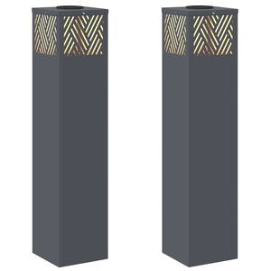vidaXL Соларна LED светлина за пътека 2 бр. Топло бяло 18 x 18 x 80 см
