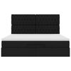 vidaXL Османска легло с матрак, черно, 180x200 см, плат