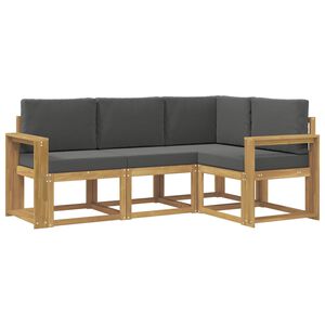 vidaXL Комплект дивани за открито с възглавница 4 pcs Бяло и антрацит