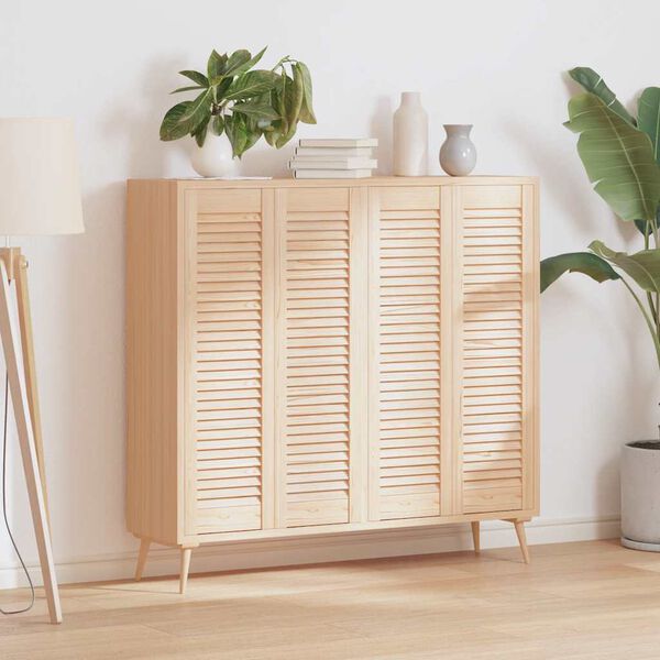 vidaXL Врати за шкафове с лустросан дизайн 4 бр. масивна дървесина бор