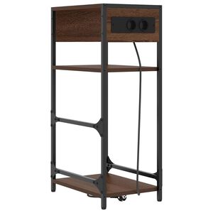 vidaXL Нощен шкаф Кафяв дъб 40 x 27 x 76 см Инженерно дърво