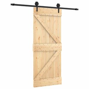 vidaXL Преплъзваща се врата 85 x 210 cm Естествено и черно