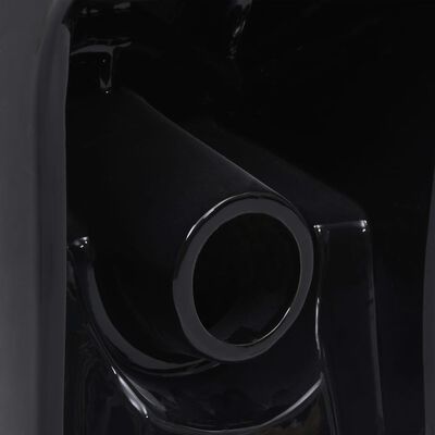 vidaXL Керамична тоалетна задно оттичане черна