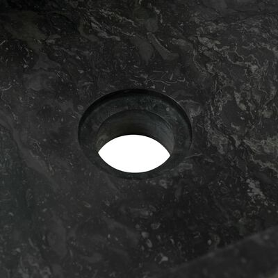 vidaXL Шкаф за баня от тиково дърво масив с черна мивка от мрамор