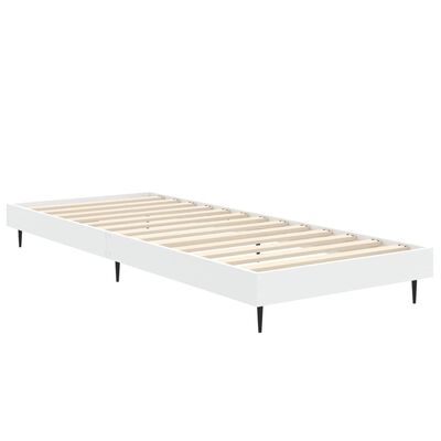 vidaXL Рамка за легло, бяла, 75x190 см, инженерно дърво