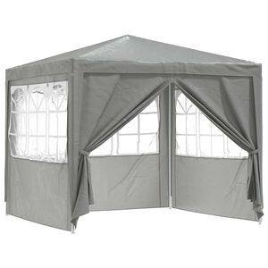 vidaXL Парти шатър 250 x 250 x 240 см Светлосиво Полиетилен и стомана