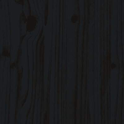 vidaXL Градинска пейка, черна, 80x38x45 см, борово дърво масив