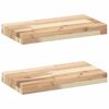 vidaXL Плаващи рафтове, 2 бр., 60x20x4 см, необработена масивна дървесина, акация