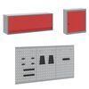 vidaXL Комплект работни шкафове с чекмедже с заключване 8 pcs Червено