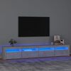 vidaXL ТВ шкаф с LED осветление, бетонно сив, 240x35x40 см